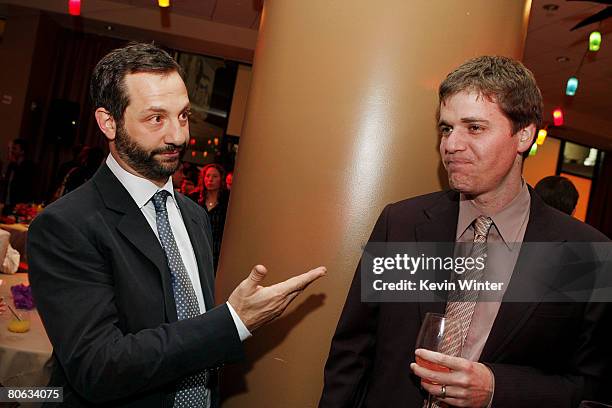 Producer Judd Apatow and director Nicholas Stoller talk at the afterparty for the premiere of Universal Picture's "Forgetting Sarah Marshall" at the...