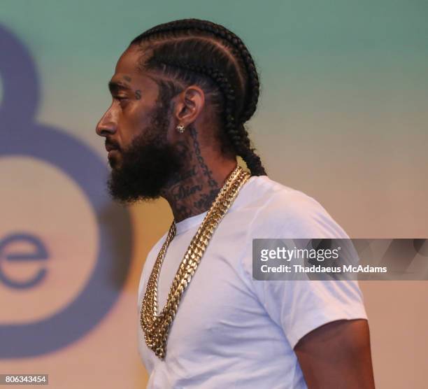 Nipsey Hussle modaerates a panel on boad the Summer Fest Cruise on July 2, 2017 in At Sea, Bahamas.