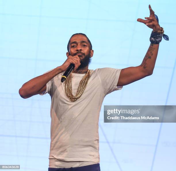 Nipsey Hussle modaerates a panel on boad the Summer Fest Cruise on July 2, 2017 in At Sea, Bahamas.