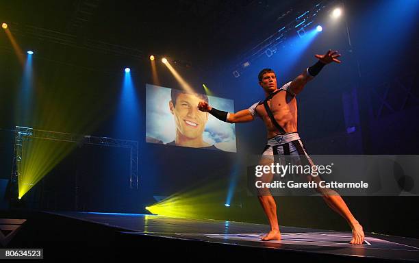 New Gladiator Spartan is introduced during the press view for Sky's Television Show 'Gladiators' on April 11, 2008 in London, England.