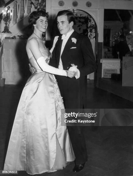 Elfrida Eden, niece of Sir Anthony Eden, dances with John Philip at her coming-out party in Victoria Road, Kensington, 22nd May 1958.