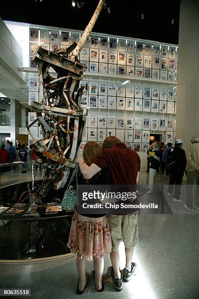 The public gets its first look at the "9/11 Gallery," which includeds a piece of the 360-foot radio antenna from the top of the World Trade Center...