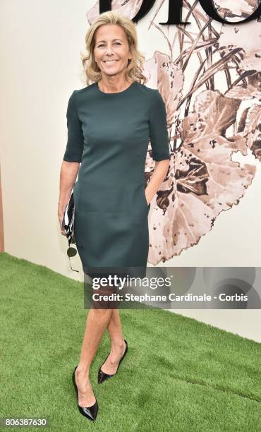 Claire Chazal attends the Christian Dior Haute Couture Fall/Winter 2017-2018 show as part of Haute Couture Paris Fashion Week on July 3, 2017 in...