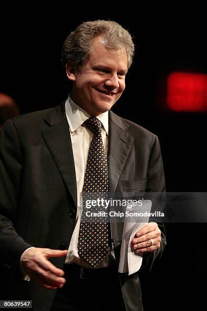 New York Times Chairman Arthur Sulzberger addresses the dedication ceremony of the Newseum April 11, 2008 in Washington, DC. The 250,000-square-foot...