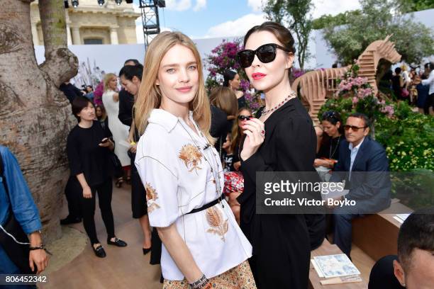 Natalia Vodianova and Ulyanna Sergeenko attend the Christian Dior Haute Couture Fall/Winter 2017-2018 show as part of Haute Couture Paris Fashion...
