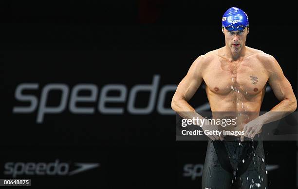Mark Foster of United Kingdom competes in the Men's 50m Butterfly Final during the ninth FINA World Swimming Championships at the MEN Arena on April...