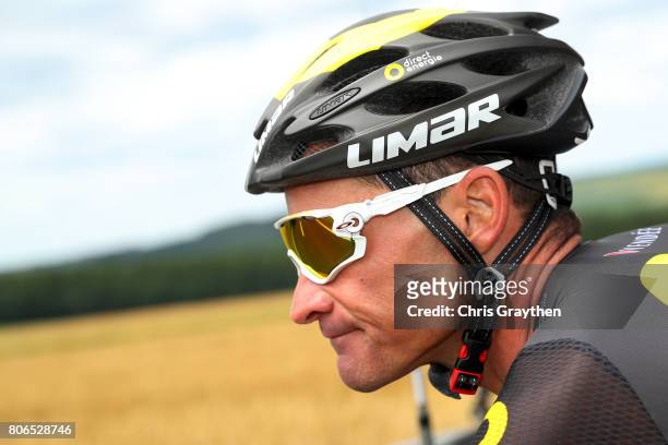 Thomas Voeckler of France riding for Direct Energie rides in the peloton during stage three of the 2017 Le Tour de France, a 212.5km stage from...