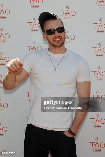 Actor Chris Evans attends the TAO Beach Grand Summer Opening 2008 at TAO Beach in The Venetian Hotel and Casino Resort on April 12, 2008 in Las...