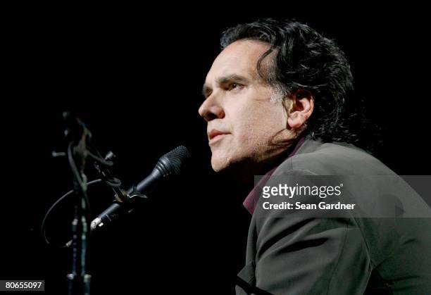Musician Peter Buffett performs during readings of the Vagina Monologues during V TO THE TENTH at the New Orleans Arena on April 12, 2008 in New...