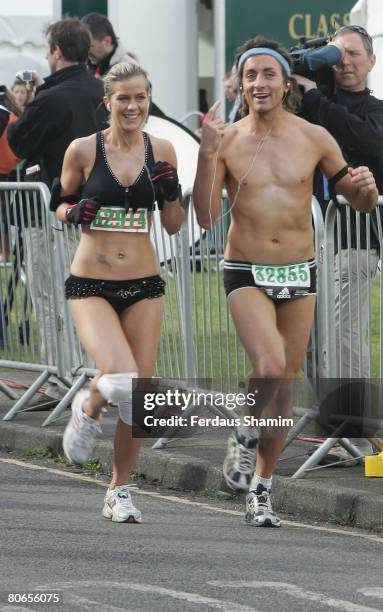 Kate Lawler poses for pictures at the Start of Flora London Marathon 2008 at Greenwich Park on April 13, 2008 in London, England.