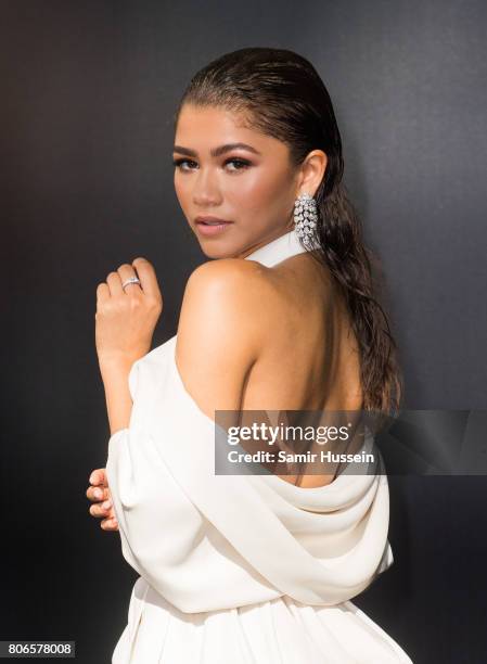 Zendaya attends the Ralph & Russo Haute Couture Fall/Winter 2017-2018 show as part of Haute Couture Paris Fashion Week on July 3, 2017 in Paris,...