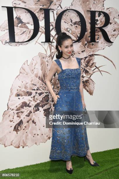 Angelababy attends the Christian Dior Haute Couture Fall/Winter 2017-2018 show as part of Haute Couture Paris Fashion Week on July 3, 2017 in Paris,...