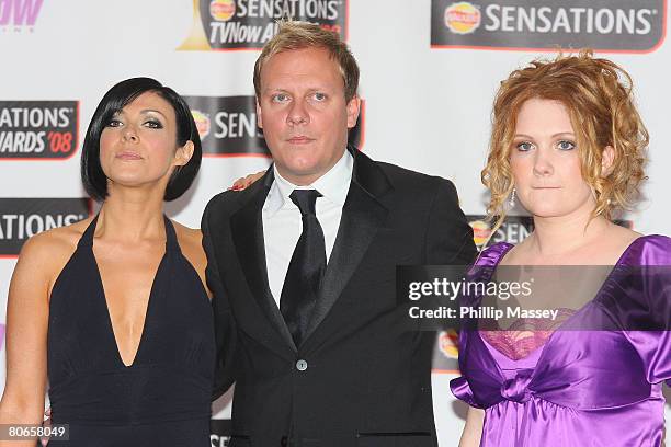 Kym Ryder, Sean Tully and Jennie McAlpine arrive at the red carpet of the TV Now Awards at the Mansion House on April 12, 2008 in Dublin, Ireland.