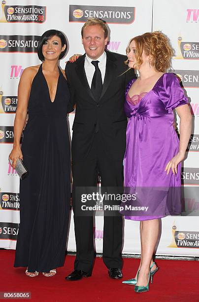 Kym Ryder, Sean Tully and Jennie McAlpine arrive at the red carpet of the TV Now Awards at the Mansion House on April 12, 2008 in Dublin, Ireland.