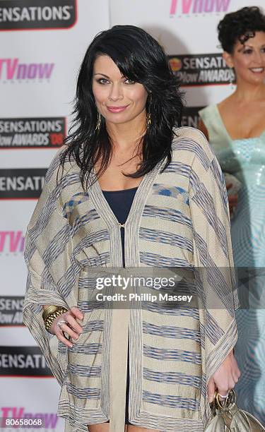 Coronation Street actress Alison King arrives at the red carpet of the TV Now Awards at the Mansion House on April 12, 2008 in Dublin, Ireland.