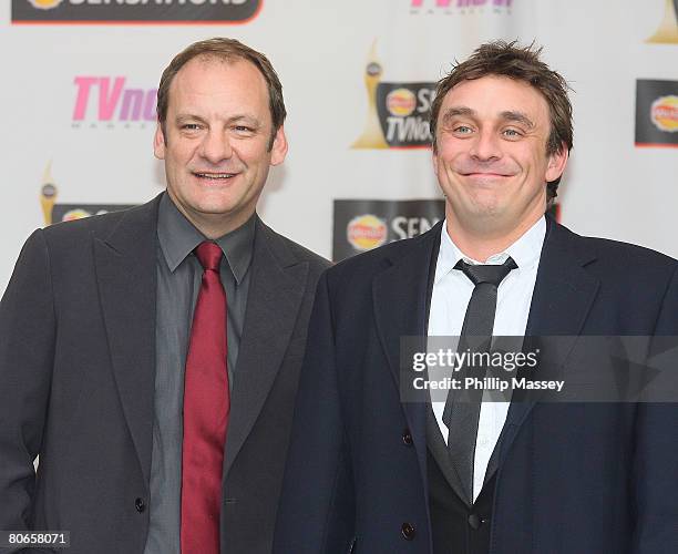 Nick Miles and Matt Healy arrives at the red carpet of the TV Now Awards at the Mansion House on April 12, 2008 in Dublin, Ireland.