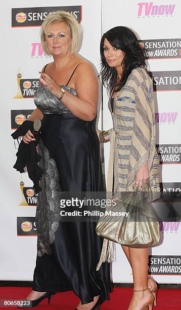 Sue Cleaver and Alison King arrive at the red carpet of the TV Now Awards at the Mansion House on April 12, 2008 in Dublin, Ireland.