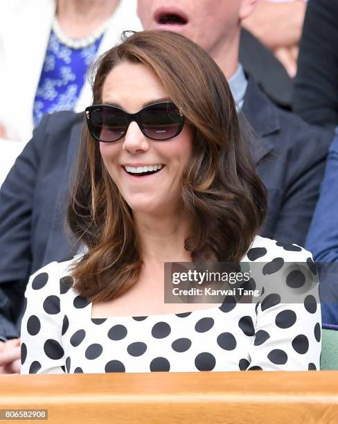 Catherine, Duchess of Cambridge attends day one of the Wimbledon Tennis Championships at Wimbledon on July 3, 2017 in London, United Kingdom.