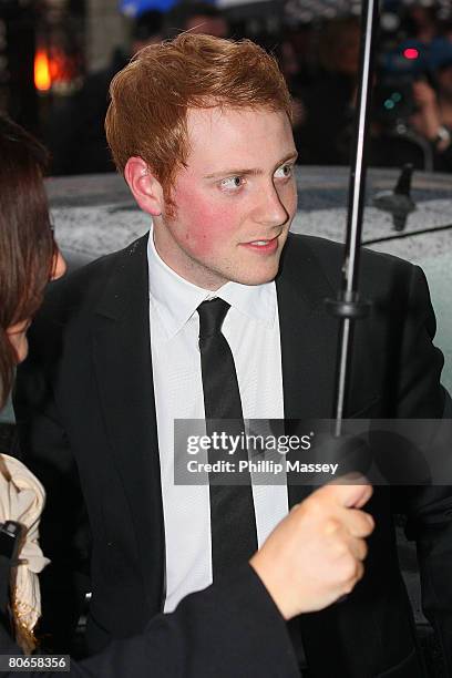 Charlie Clement arrives at the red carpet of the TV Now Awards at the Mansion House on April 12, 2008 in Dublin, Ireland.