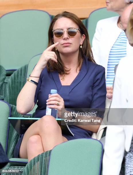 Rebecca Deacon attends day one of the Wimbledon Tennis Championships at the All England Lawn Tennis and Croquet Club on July 3, 2017 in London,...