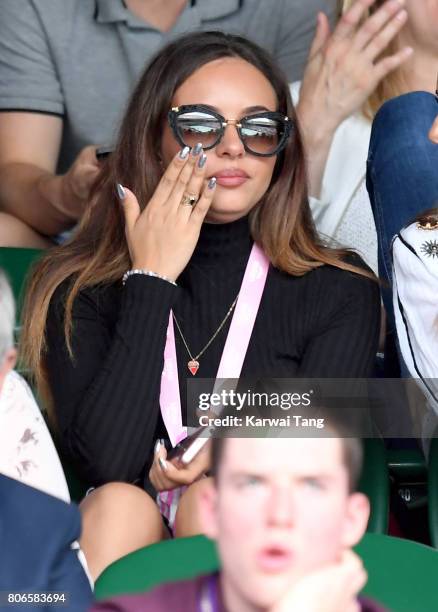 Jade Thirlwall attends day one of the Wimbledon Tennis Championships at the All England Lawn Tennis and Croquet Club on July 3, 2017 in London,...