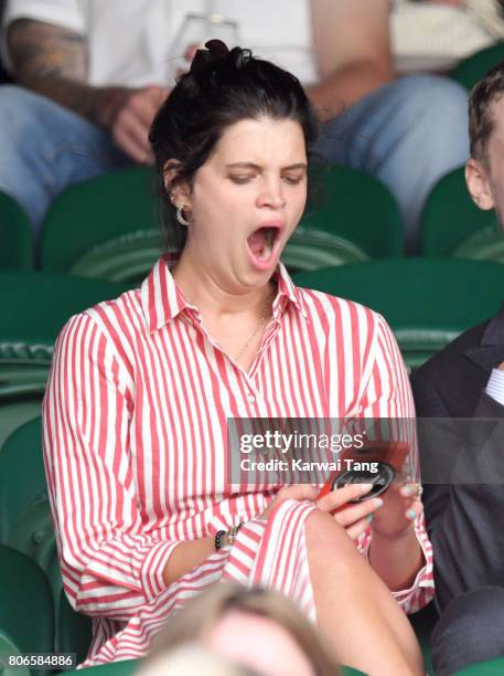 Pixie Geldof attends day one of the Wimbledon Tennis Championships at the All England Lawn Tennis and Croquet Club on July 3, 2017 in London, United...