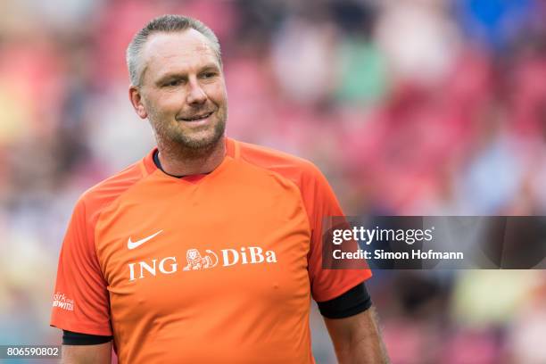 Christian Schwarzer of Nowitzki All Stars looks on during the Champions for Charity Friendly match at Opel Arena on July 3, 2017 in Mainz, Germany.