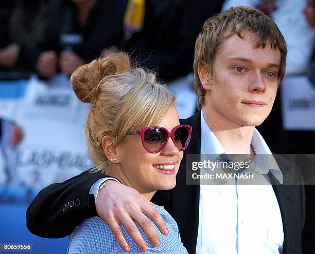 British actor Alfie Allen arrives with his sister singer Lili Allen at the World Premiere of his latest film Flashbacks of a Fool in Leicester...