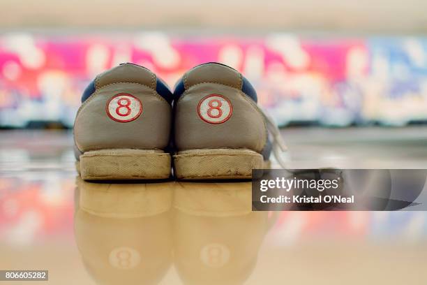 bowling shoes with reflections - bowling shoe stock pictures, royalty-free photos & images