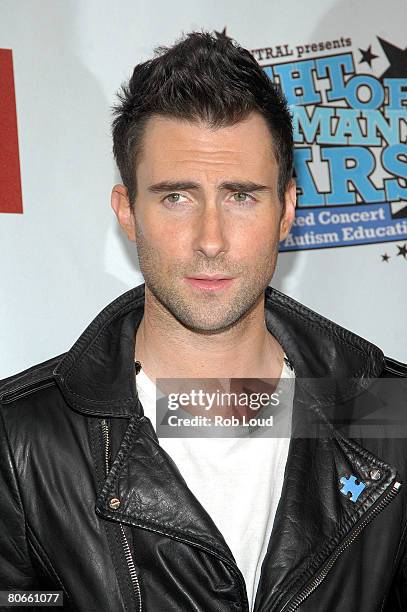 Maroon 5 band member Adam Levine arrives for the "Night of Too Many Stars: An Overbooked Benefit for Autism Education" presented by Comedy Central at...