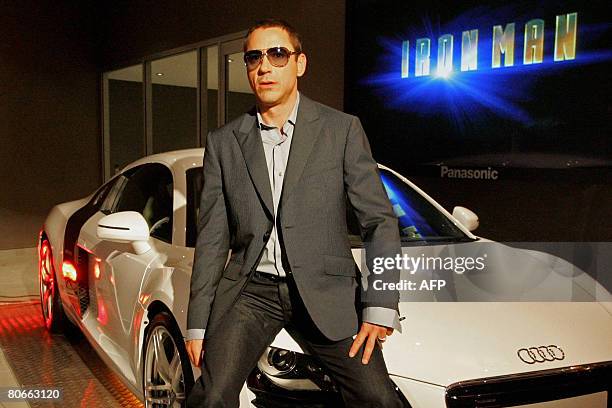 Actor Robert Downey Jr poses at the premiere of his new film in Sydney on April 14, 2008. The American actor is in Australia to promote his new film...