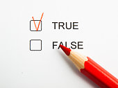 Time to choose true not false with red pencil