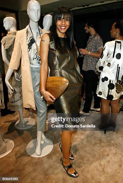 Actress Marsha Thompson poses during the Ports 1961 Los Angeles store opening hosted by W Magazine on April 9, 2008 in West Hollywood, California.