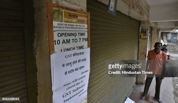 Kendriya Bhandar closed from past three days after GST implementations at KG Marg on July 3, 2017 in New Delhi, India. The Kendriya Bhandar , a chain...