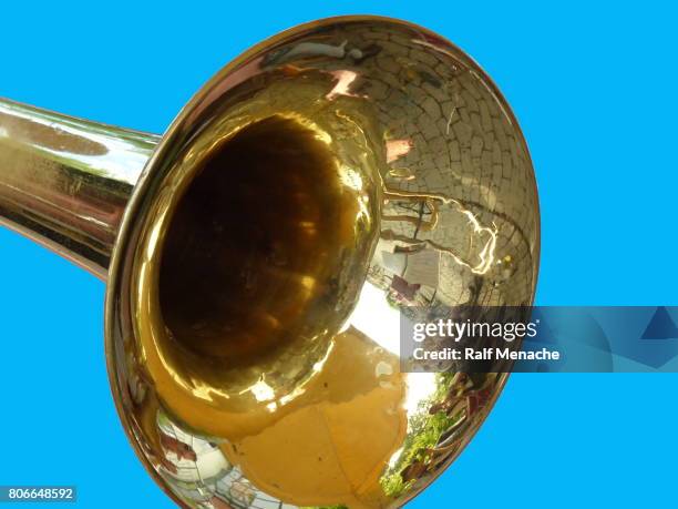 germany bavaria. customs, tradition and lifestyle. brass band instrument trumpet. - brass instrument stock pictures, royalty-free photos & images