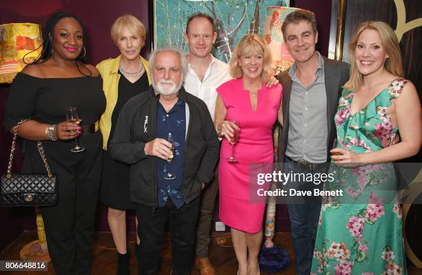 Cast members Sandra Marvin, Liz Robertson, Anthony O'Donnell, Robert Hands, Rosemary Ashe, Alexander Hanson and Joanna Kirkland attend the press...