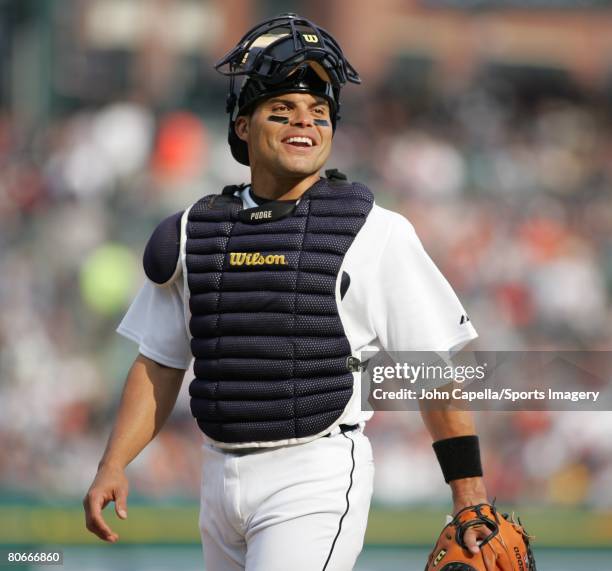 Ivan Rodriguez of the Detroit Tigers bats against the Chicago White Sox during a game on April 5, 2008 in Detroit, Michigan.