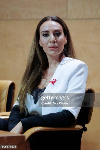 Monica Naranjo attends the presentation of the 8th edition of the Sida gala in Madrid. Spain. July 3, 2017