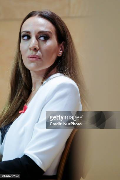 Monica Naranjo attends the presentation of the 8th edition of the Sida gala in Madrid. Spain. July 3, 2017
