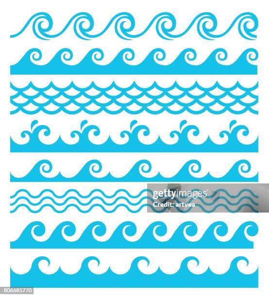 water waves - nautical background stock illustrations