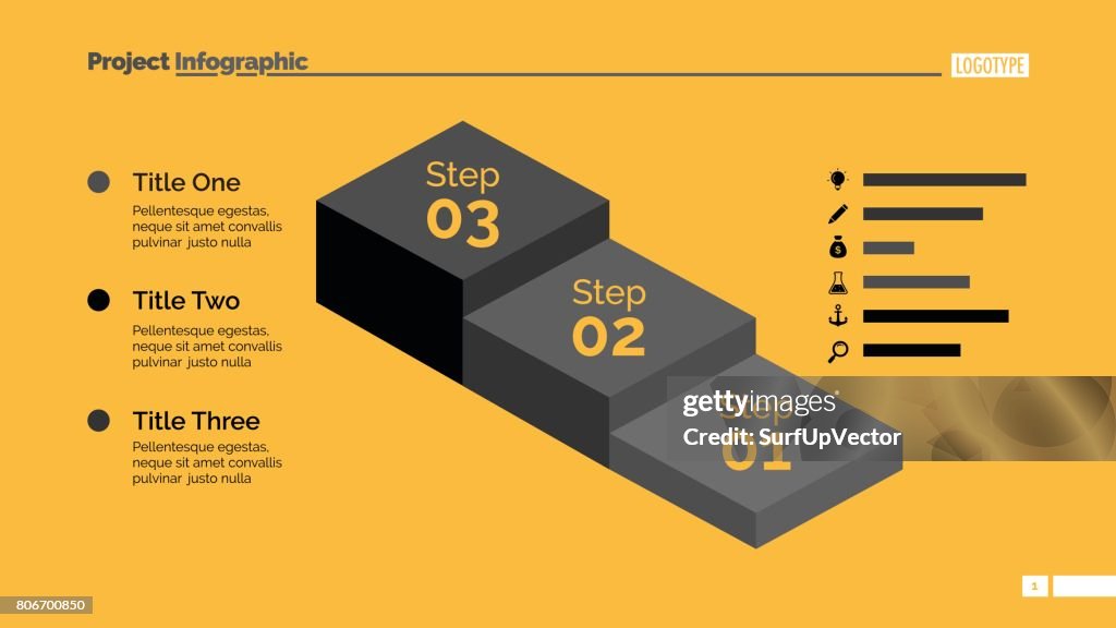Three Steps Diagram Slide Template High-Res Vector Graphic - Getty Images