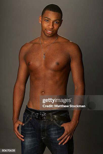 Swimmer Cullen Jones poses for a portrait during the 2008 U.S. Olympic Team Media Summitt at the Palmer House Hilton on April 14, 2008 in Chicago,...