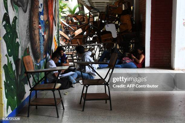 Students of the National Autonomous University of Honduras members of the University Student Movement occupy the university premises e to demand,...