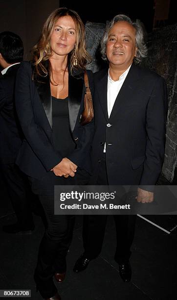 Anish Kapoor and wife attend the private view of "Blood On Paper" at the Victoria and Albert Museum on April 14, 2008 in London, England.