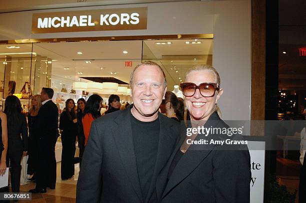 Fashion designer Michael Kors and mother Joan Kors attend the opening of the Michael Kors Store at South Coast Plaza on October 15, 2007 in Costa...