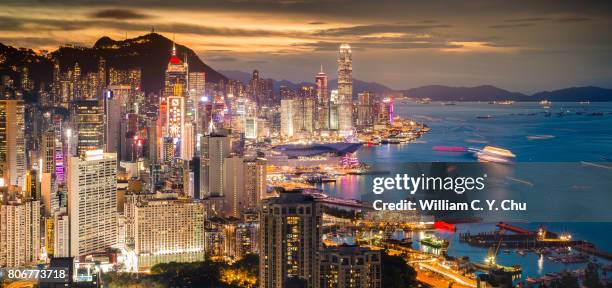 victoria harbour, hong kong - causeway bay stock pictures, royalty-free photos & images