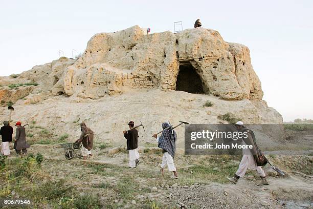 Archaeologists at work, on October 12, 2006 at Balkh, Afghanistan. The French Archaeological Delegation to Afghanistan , is excavating in the area,...