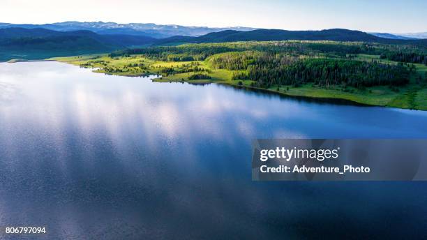 morning over steamboat lake - steamboat springs stock pictures, royalty-free photos & images