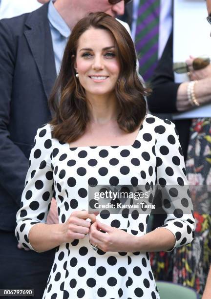 Catherine, Duchess of Cambridge attends day one of the Wimbledon Tennis Championships at Wimbledon on July 3, 2017 in London, United Kingdom.