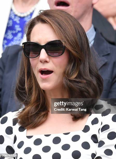 Catherine, Duchess of Cambridge attends day one of the Wimbledon Tennis Championships at Wimbledon on July 3, 2017 in London, United Kingdom.